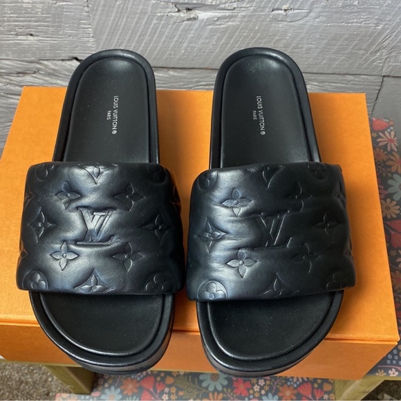 LOUIS VUITTON JUMBO PLATFORM MULES SLIDES PILLOW - Picture 2 of 10